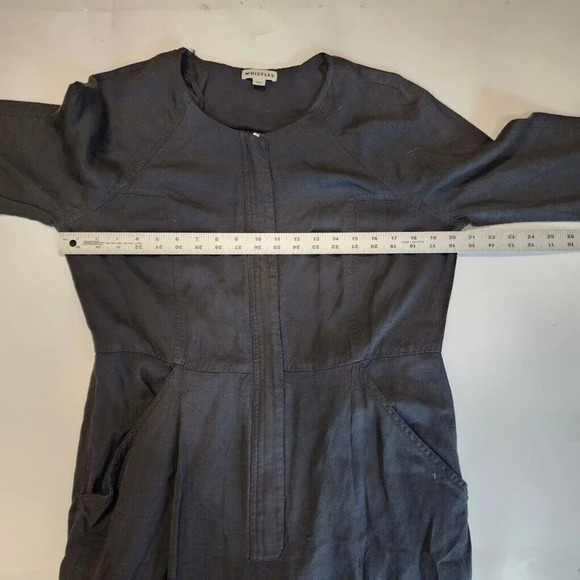 Whistles Long Sleeve Tie Waist Zip Front Jumpsuit in Black Size US 10 - Picture 12 of 15